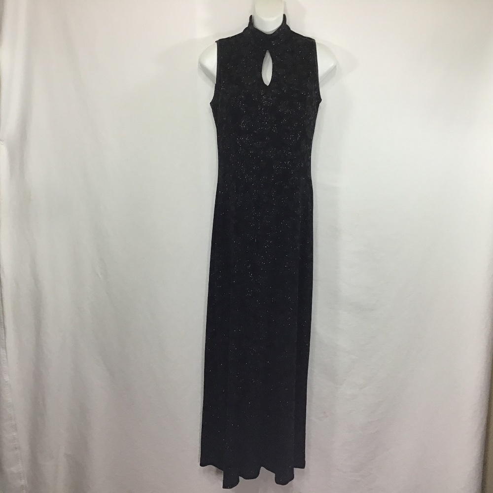 Coldwater Creek Floral Black Shimmering Dress